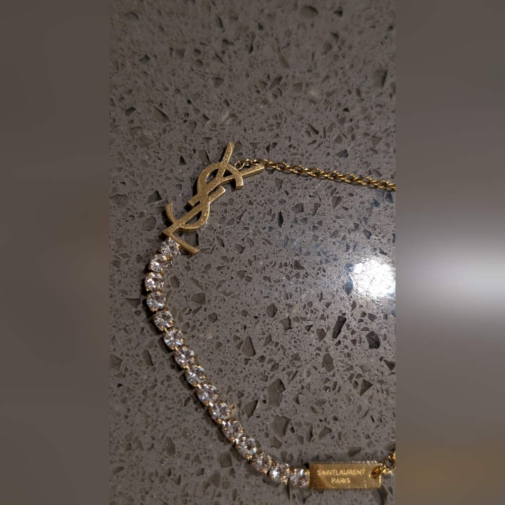 Gold Stainless Steel Yves Saint Laurent Women's Bracelet - Picture 3 of 12